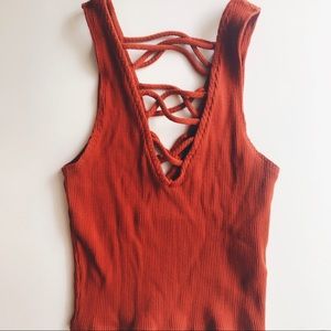Burnt orange crop top